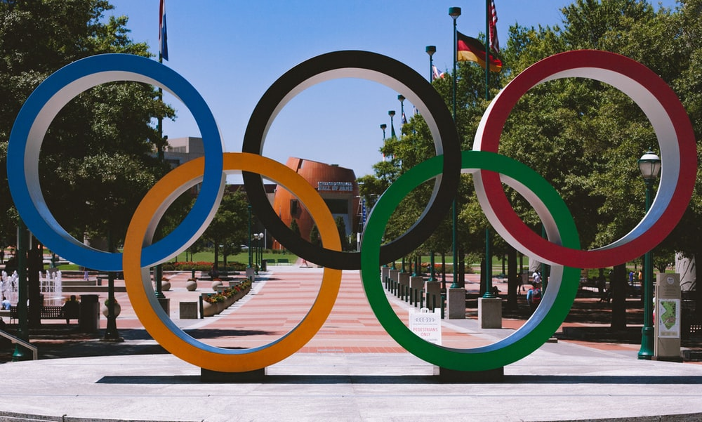 An Olympics logo during daytime
